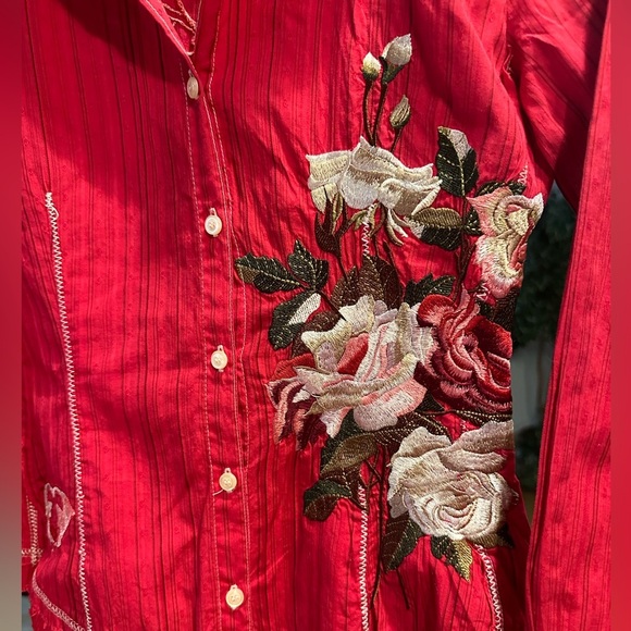Johnny Was workshop embroidered shirt size XS - Picture 11 of 13